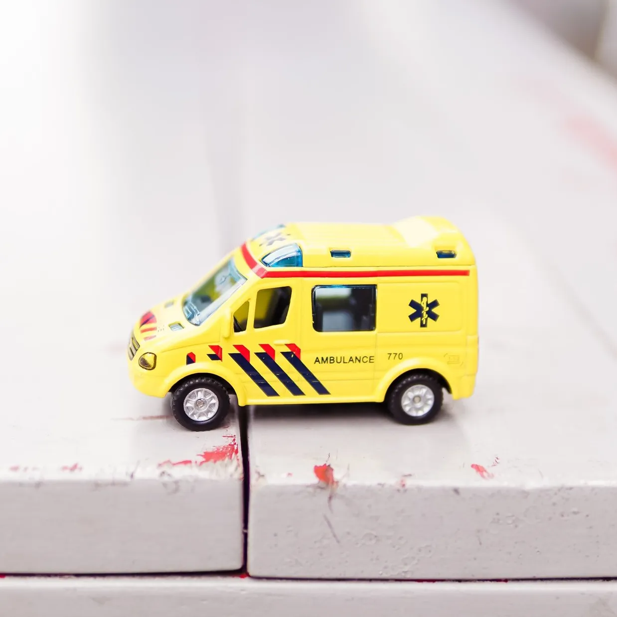Ambulance indicating help with personal injury